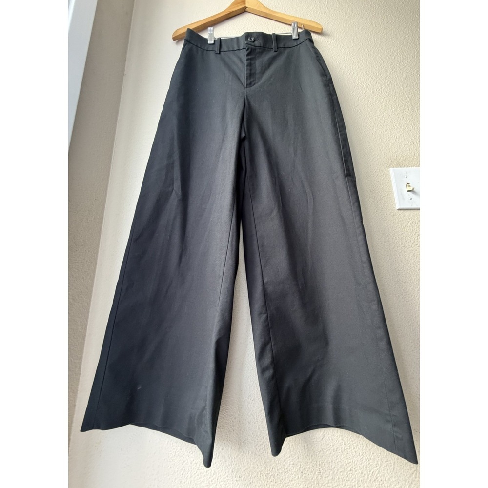 UNIQLO Wide Leg Dress Pants Black M Size 8 High Waisted Trouser Pockets 28–29 in - Picture 3 of 14